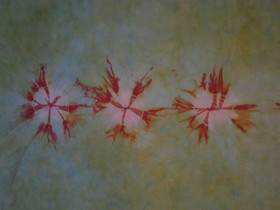 50 x 70 cm batik-värjätty lokta-paperi vihreä, kalanteroitu