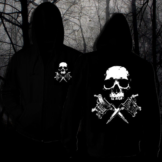 Tattoo Skull Hoodie with zipper