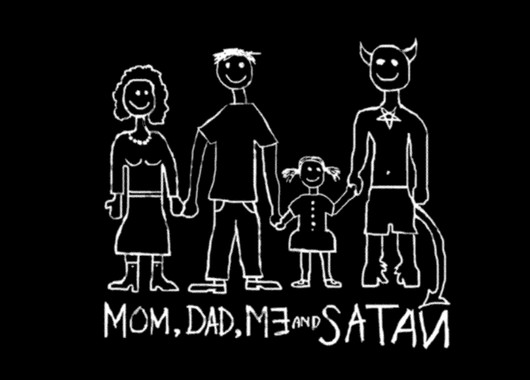 Mom, Dad, Me and Satan Postcard