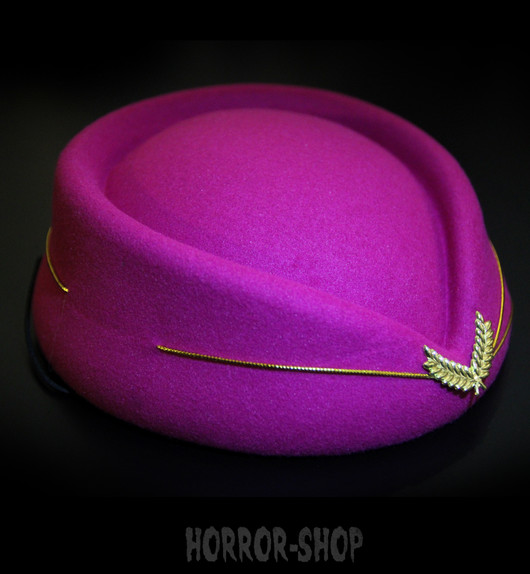 Stewardess hat, retro, magenta