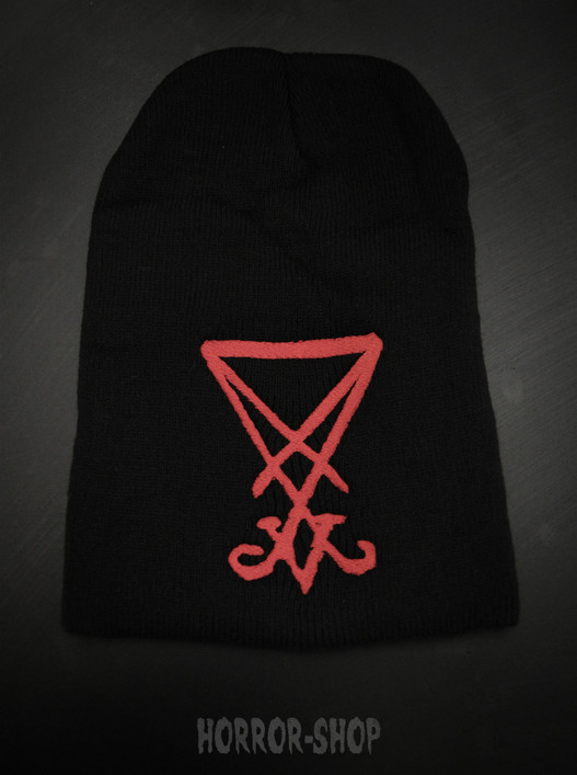Sigil of Lucifer pipo, musta, punaisella brodeerauksella