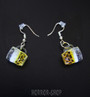 Beer mug earrings, pair