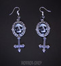 Oval came skull with Inverted cross earrings