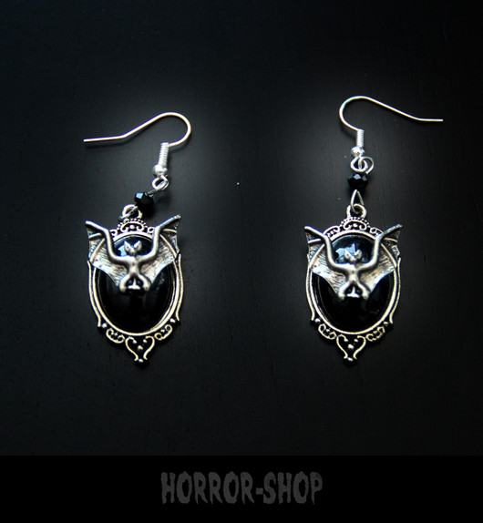 Black Moon Vampire bat earrrings