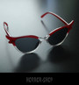 Red/glass retro cat eye sunglasses