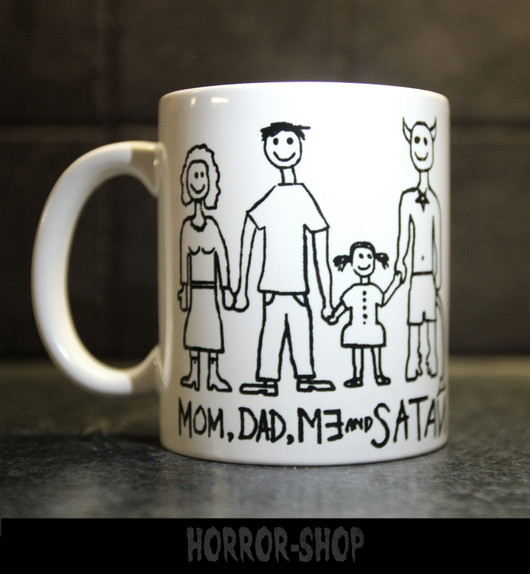 Mom Dad Me and Satan -mug