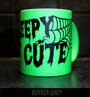 Creepy but cute (mug) neon green