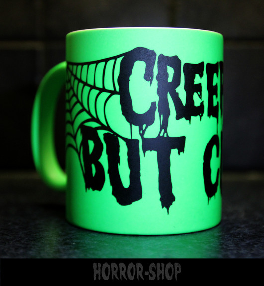 Creepy but cute (mug) neon green