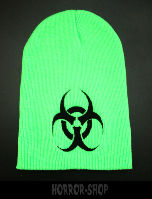 Biohazard beanie, neon green