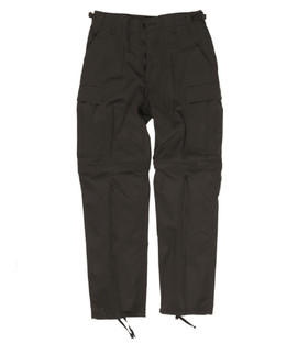 BLACK ZIP-OFF BDU STYLE PANTS