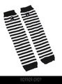 Black and white striped fingerless long wristband