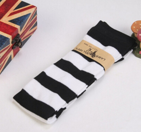 Black and white striped Knee socks