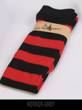 Black and red striped Knee socks
