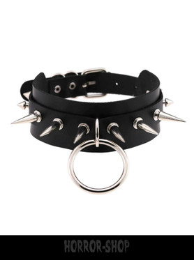 Spike (long spikes) neclacklace/choker with ring