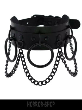 Black neclacklace/choker with black rings