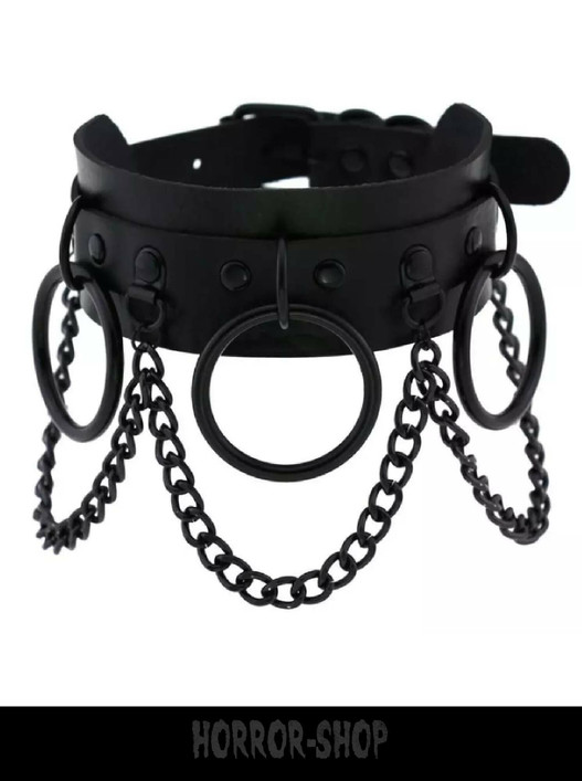 Black neclacklace/choker with black rings