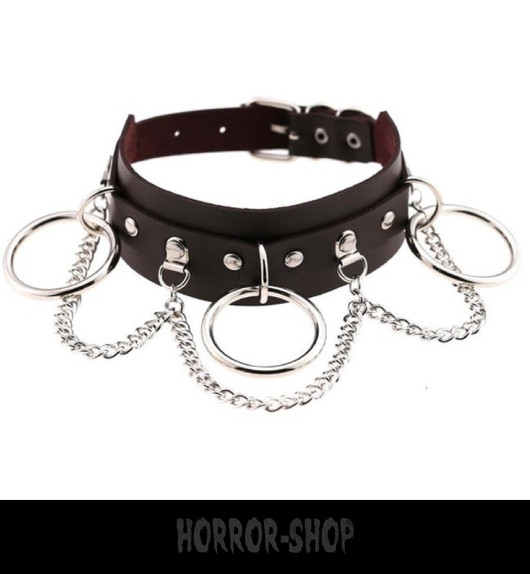 Coffee brown neclacklace/choker with ring
