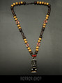 Tiki statue necklace, brown 