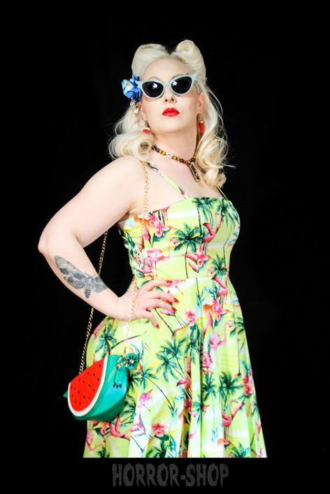 Lime Green/glass retro cat eye sunglasses