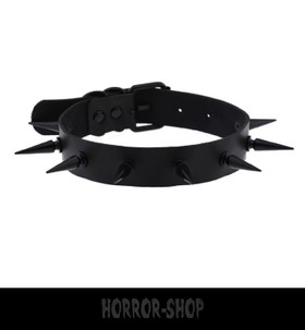 Black neclacklace/choker with black spikes, thin