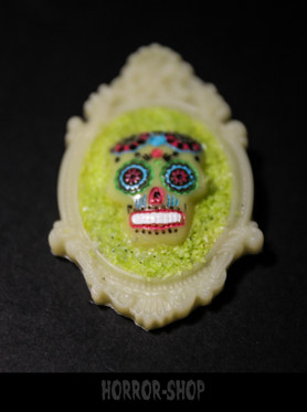 Sugarskull brooch,  bone white (10)