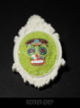 Sugarskull brooch,  White and lemon (10)