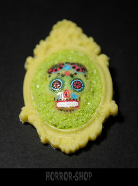 Sugarskull brooch, Yellow Mellow (13)