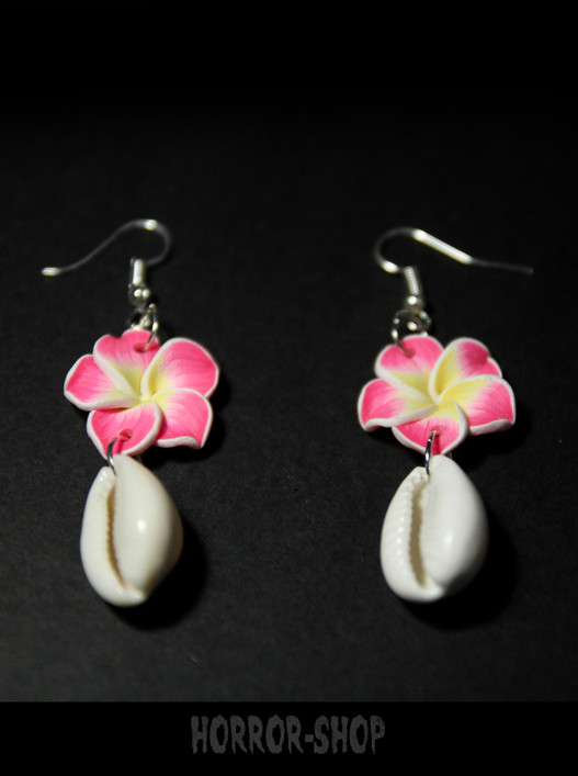 Tiki cochlea orchid earrings /pair