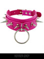 Rose red Spike (long spikes) neclacklace/choker with ring