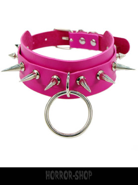 Rose red Spike (long spikes) neclacklace/choker with ring