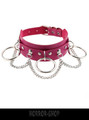 Rose red choker with ring