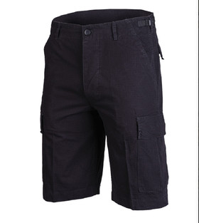 BLACK PREWASH R/S COTTON BERMUDA