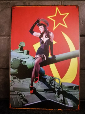 T-55 Tank girl tin sign 20cm * 30cm