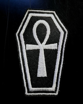 Ankh kangasmerkki musta