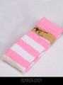 pink and white triped Knee socks