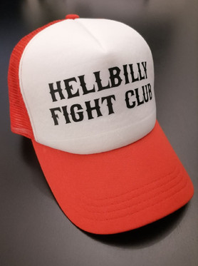 Hellbilly Fight Club - red and white trucker cap