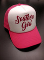 Southern Girl - pink and white trucker cap