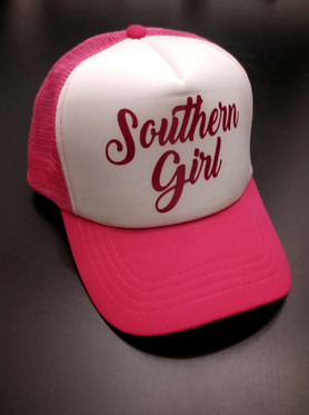 Southern Girl - pink and white trucker cap
