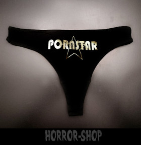 Pornstar strings with gold print