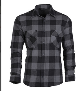 Black-and-grey flannel shirt