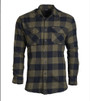 Black-and-olive flannel shirt