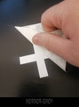 Inverted cross sticker cutted shape/with transfer film