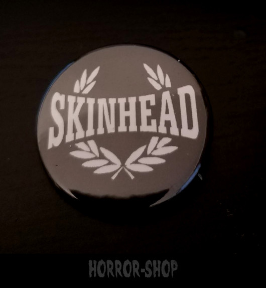 Skinhead - black button