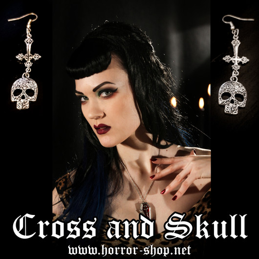 Cross and skull - earrings