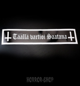 Täällä vartioi Saatana door sticker