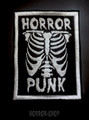 Horror punk skele -kangasmerkki, valkoinen brodeeraus