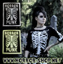 Horror punk skele -patch light green fluoricence