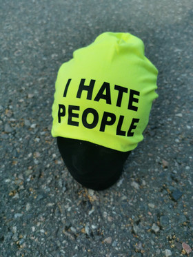 I Hate people - neon beanie