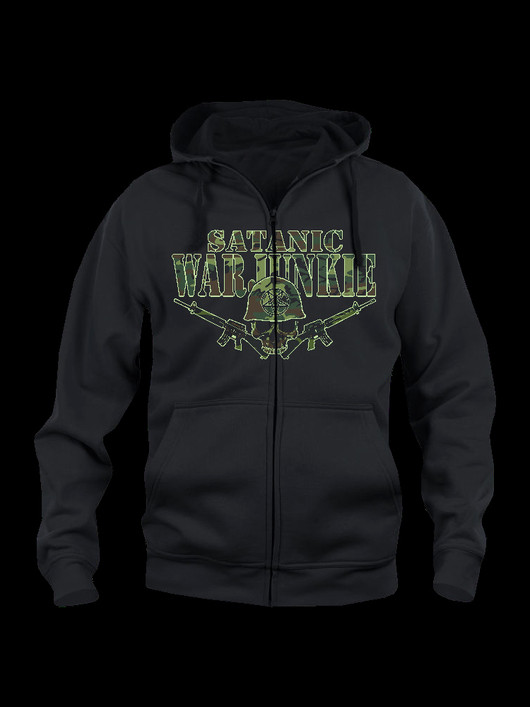 Satanic warjunkie - (hoodie with zipper)