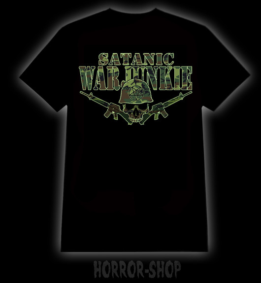 Satanic war junkie  t-shirt (black and army green)